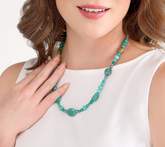 American West Colors of Turquoise Bead Sterling Silver Necklace, 21"